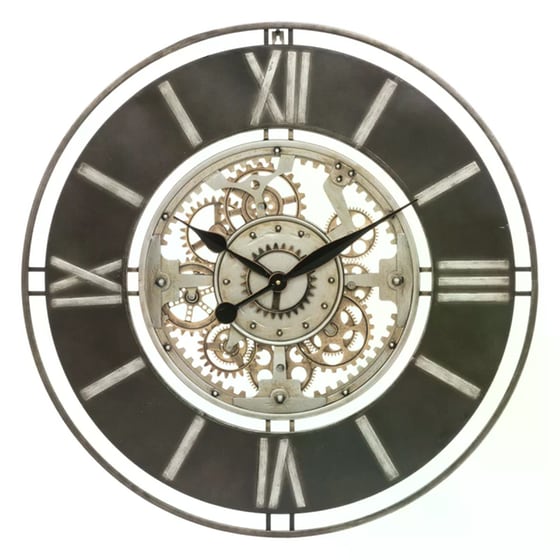 Ρολόι Τοίχου Αθόρυβο Spitishop Μεταλλικό Φ70x7 cm - Ασημί/Μαύρο image 0