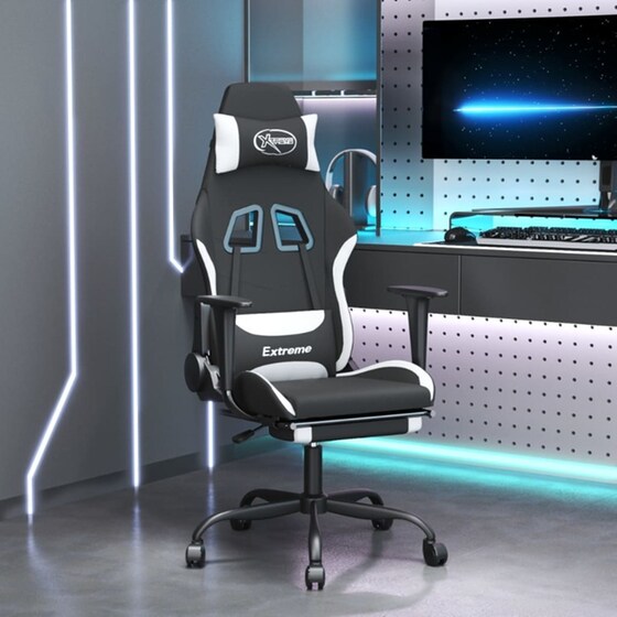 Καρέκλα Gaming VIDAXL 3143730 με Υποπόδιο - Μαύρο image 10