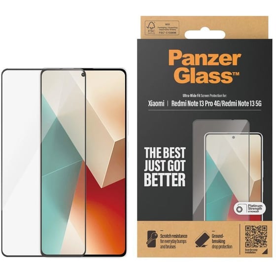 Προστατευτικό οθόνης Xiaomi Redmi Note 13 Pro 4G/Redmi Note 13 5G - PanzerGlass Ultra-Wide Fit Screen Protection image 1