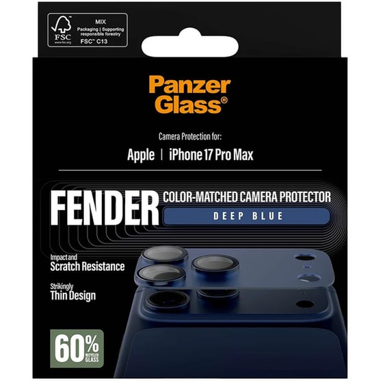 Προστατευτικό καμερών Apple iPhone 17 Pro Max - PanzerGlass Fender Camera Protector - Deep Blue image 3