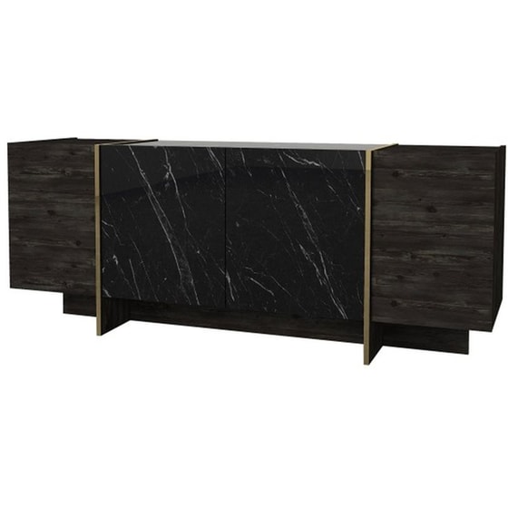 Μπουφές 24Mall Verona από Μοριοσανίδα 180x46.6x75.5 cm - Μαύρος image 0