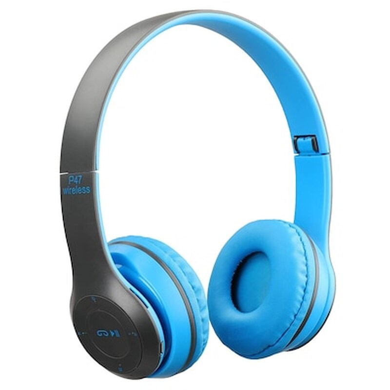 OEM Ασύρματα Ακουστικά Κεφαλής - Bluetooth Headphones 4.2 + Edr - P47 Γκρι-μπλε