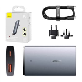 Φορτιστής Πρίζας Baseus με USB-A/ USB-C με καλώδιο USB-C 65W - Γκρι (CCGP150113)