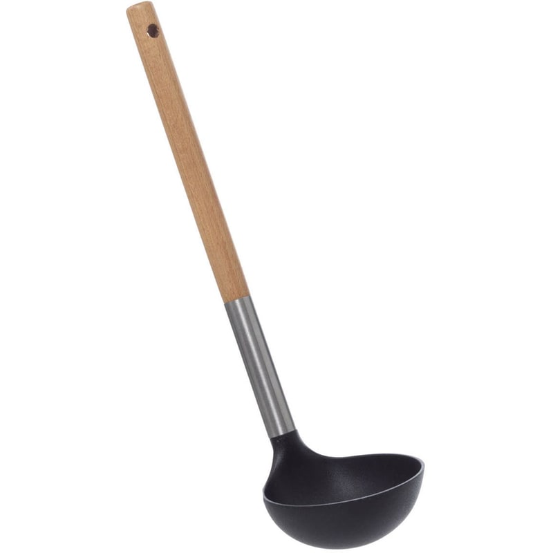 SPITISHOP Κουτάλα Σούπας Spitishop Πλαστικό 30cm - Μαύρο/Καφέ