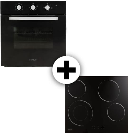 DAVOLINE PBB7508BL 75 Lt Μαύρο Εντοιχιζόμενος Σετ Φούρνος και Εστία image 0