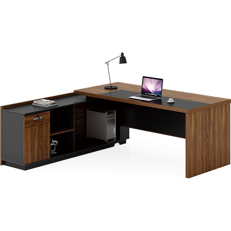 Γραφείο Γωνιακό Pakoworld Oscar με Αριστερή Γωνία από Μοριοσανίδα 200x180x76 cm - Καφέ/Ανθρακί
