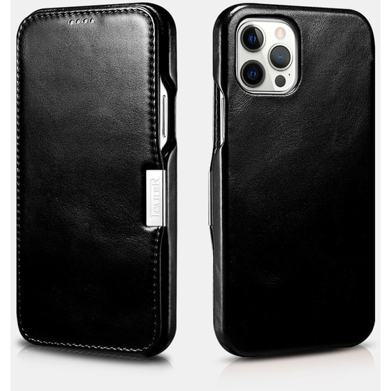 Θήκη Apple iPhone 12 Pro Max - Icarer Side-open Vintage Series - Black image 0