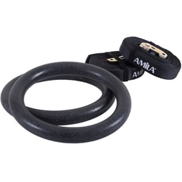 Κρίκοι Γυμναστικής Amila 84552 Abs - Μαύρο