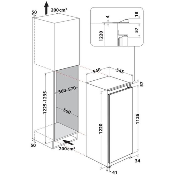 WHIRLPOOL ARG 8512 209 Lt Εντοιχιζόμενο Μονόπορτο Ψυγείο image 5