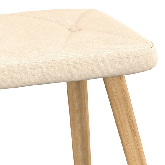 Πολυθρόνα Relax VidaXL από Ύφασμα με Σκαμπό - Κρεμ image 8