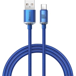 Καλώδιο δεδομένων Baseus Crystal Shine Series Usb to Usb-C 100W 1.2 m - Blue