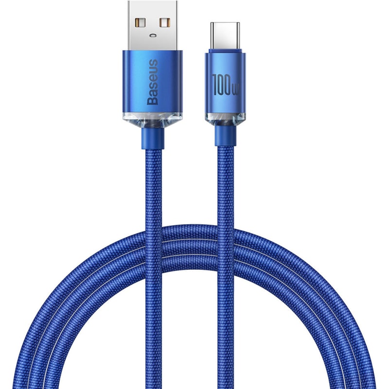 Καλώδιο δεδομένων Baseus Crystal Shine Series Usb to Usb-C 100W 1.2 m - Blue