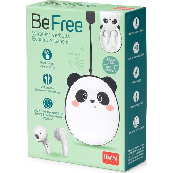 Ακουστικά Bluetooth Legami Be Free Panda Ear Buds με Θήκη Φόρτισης USB-C - Λευκά image 4