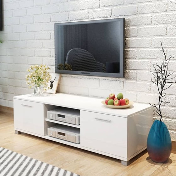 Έπιπλο Τηλεόρασης VidaXLαπό Ξύλο 120x40.5x35cm - Λευκό/Γυαλιστερό image 2