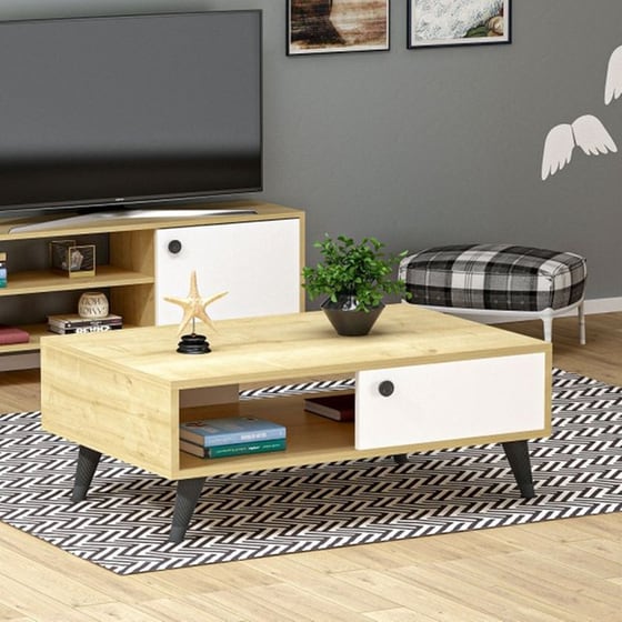 Τραπεζάκι Σαλονιού 24Mall Athena Sapphire Oak από Μοριοσανίδα 90x35x60 cm - Καφέ image 2