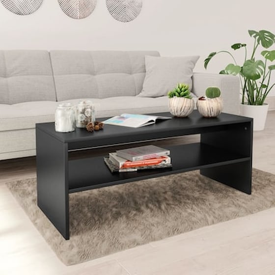 Τραπεζάκι Σαλονιού VidaXL από Μοριοσανίδα 100x40x40cm - Μαύρο image 1