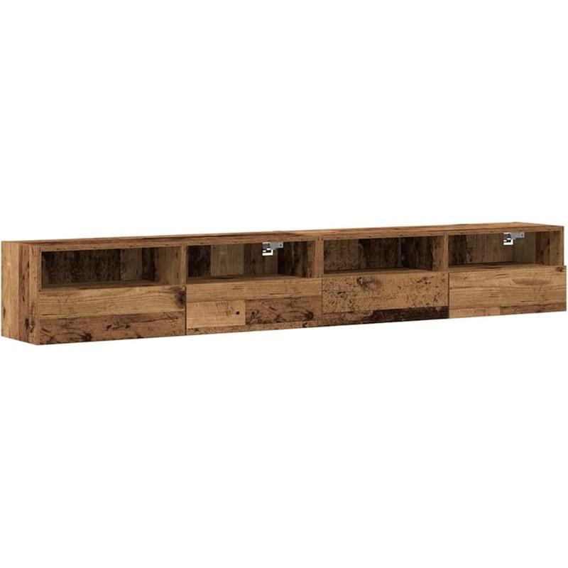 Έπιπλο Τηλεόρασης VidaXL Επιτοίχιο 2 τμχ 100 x 30 x 30 cm - Παλαιωμένο Ξύλο