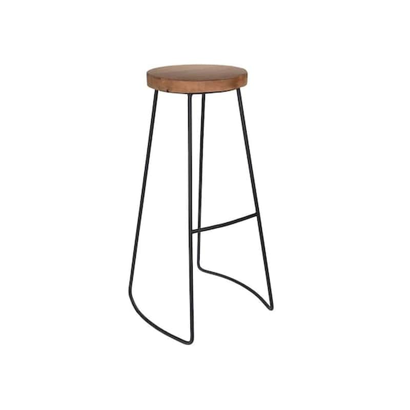 ARIA TRADE Σκαμπό Μπαρ Aria Trade Ξύλινο Με Μεταλλική Βάση 30x45x79 cm - Μαύρο