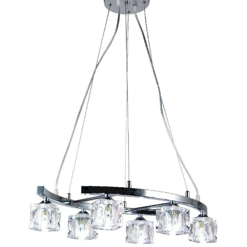 Φωτιστικό Οροφής Πολύφωτο Aca Decor Martini Ad00836a Μεταλλικό/Γυάλινο - Ασημί