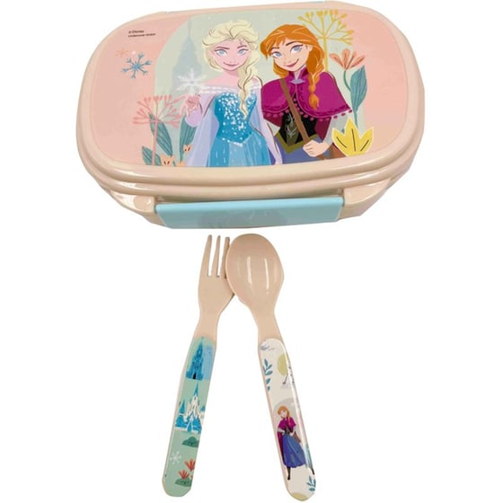 Σετ φαγητοδοχείο Gim Με Κουτάλι & Πιρούνι Frozen Ροζ image 4