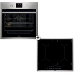 AEG IKE64450XB & BPS351161M 72 Lt Inox Eντοιχιζόμενο Σετ Φούρνος και Εστία