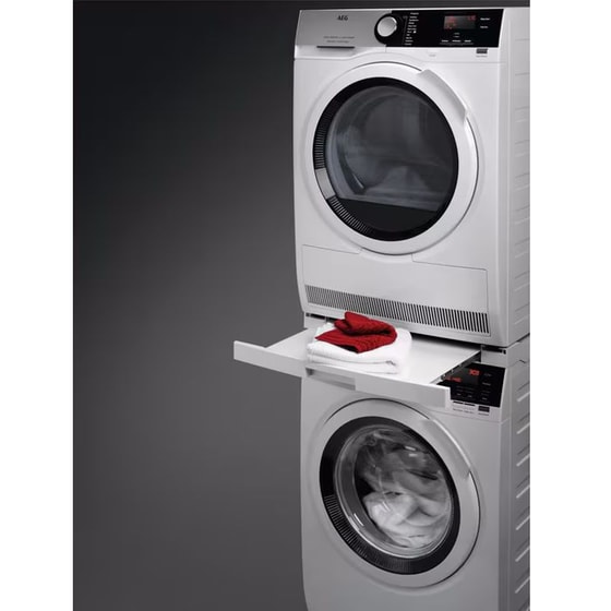 AEG SKP11GW3 Λευκό με Συρόμενο Ράφι Βάση Σύνδεσης Πλυντηρίου - Στεγνωτηρίου image 1