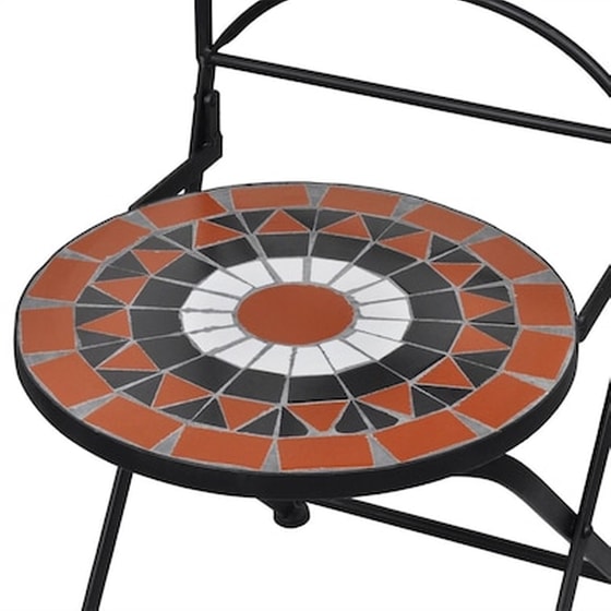 Καρέκλες Bistro Vidaxl Πτυσσόμενες Κεραμικές 2 Τεμ. 37x44x 89cm - Τερακότα/Λευκό image 5