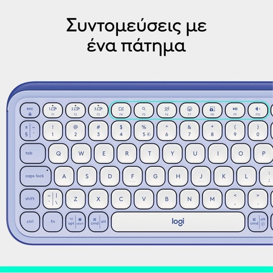 Logitech POP Icon Keys Ασύρματο Πληκτρολόγιο με Bluetooth - Λιλά (US) image 8