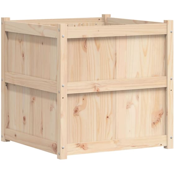 Ζαρντινιέρα VidaXL από Μασίφ Ξύλο Πεύκου 70x70cm - Μπεζ image 5