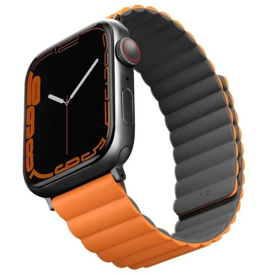 Λουράκι Uniq Revix Reversible Magnetic για Apple Watch 42/44/45mm - Charcoal (Grey/Orange) image 1