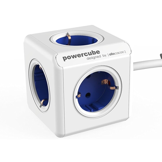 Powercube Extended - Πολύπριζο - Λευκό-Μπλε image 0