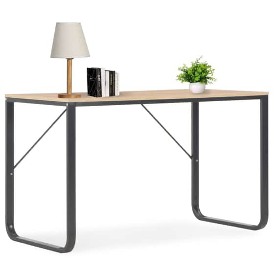 Γραφείο Μελέτης VidaXL από Μοριοσανίδα 120x60cm - Δρυς/Μαύρο image 2