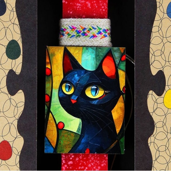 Λαμπάδα Synchronia Μαγνητάκι Γάτα Πρόσωπο image 1