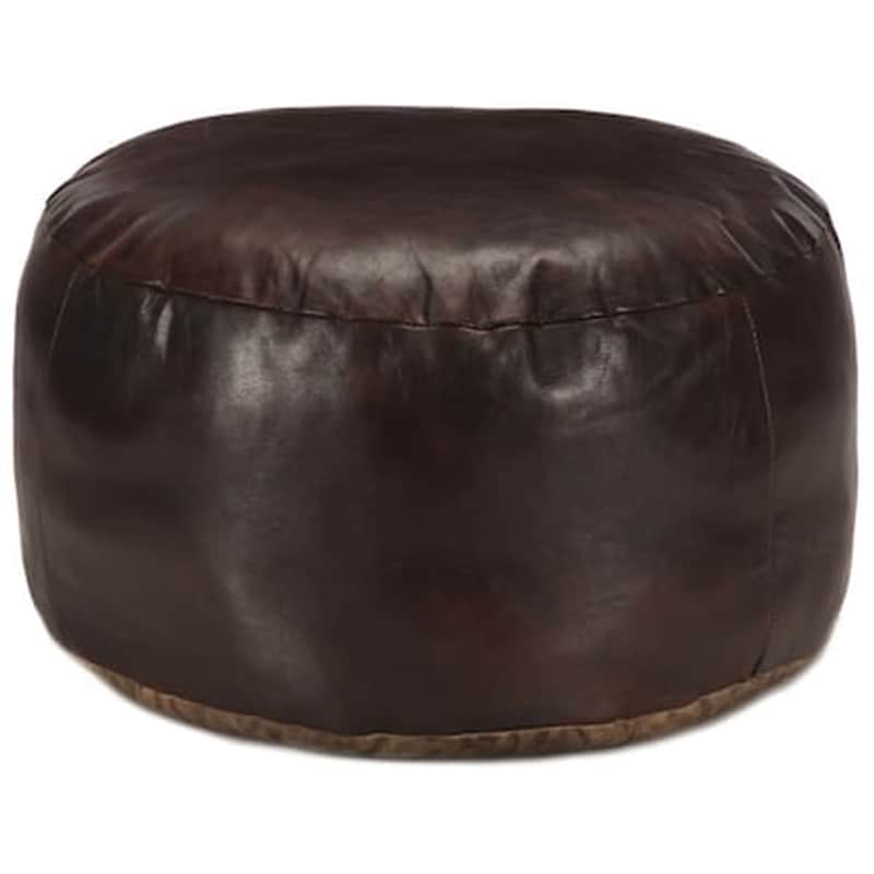 Vidaxl Πουφ Σκούρο Καφέ 60 X 30 Εκ. Από Γνήσιο Δέρμα Κατσίκας