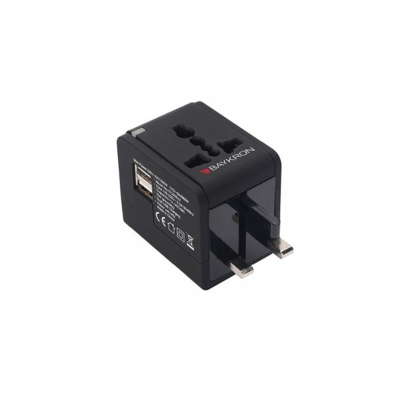 Φορτιστής Πρίζας Baykron Universal με 2x USB 2.4A - Μαύρο