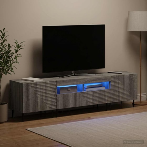 Έπιπλο Τηλεόρασης VidaXL με LED 3 τμχ 178 x 35 x 43 cm - Γκρι Sonoma image 1