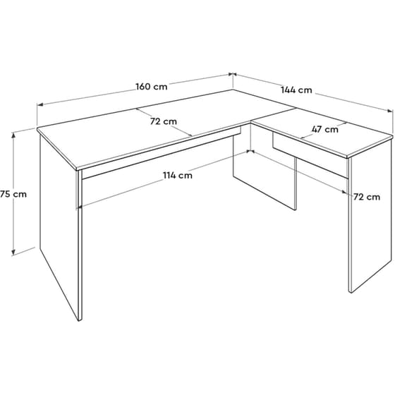 Γωνιακό Γραφείo 24Mall Miracolo από Μοριοσανίδα 114x72x75 cm - Μπεζ image 5
