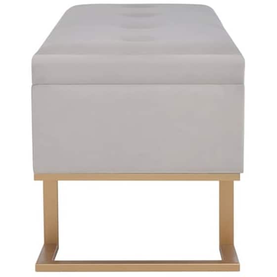 Σκαμπό Ταμπουρέ Vidaxl Από Βελούδο Με Αποθηκευτικό Χώρο 105 cm  - Γκρι image 4