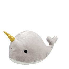 Kiokids Βελούδινο Μαξιλάρι  Γκρι Μονόκερος 45x22εκ.