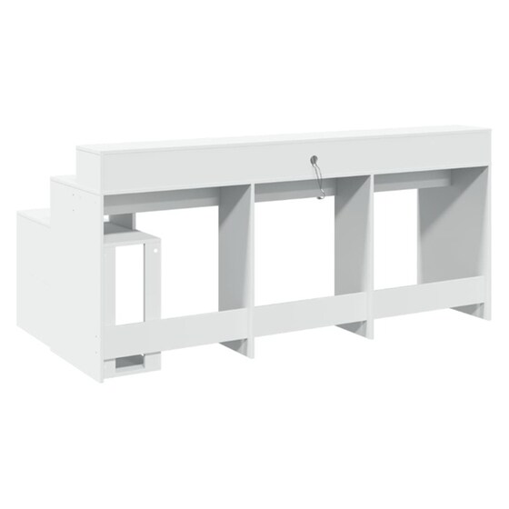 Γραφείο VidaXL με LED από Επεξεργασμένο Ξύλο 200x104x91 cm - Λευκό image 7