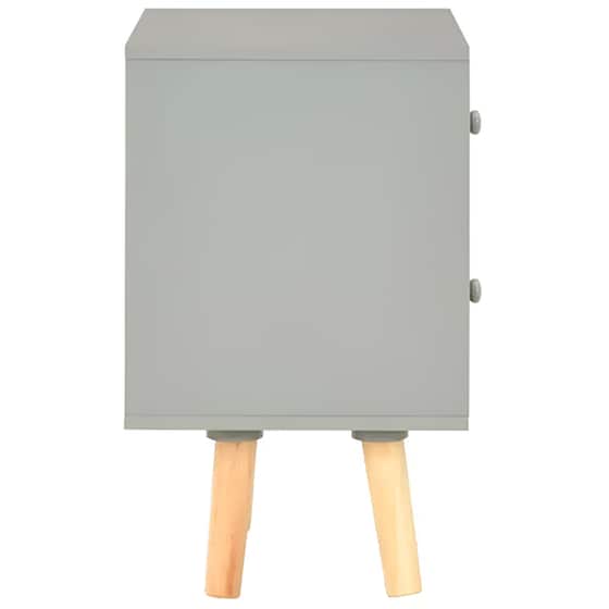 Κομοδίνο Vidaxl Από Mdf Και Μασίφ Ξύλο Πεύκου 2τμχ  40x30x50 cm - Γκρι image 3