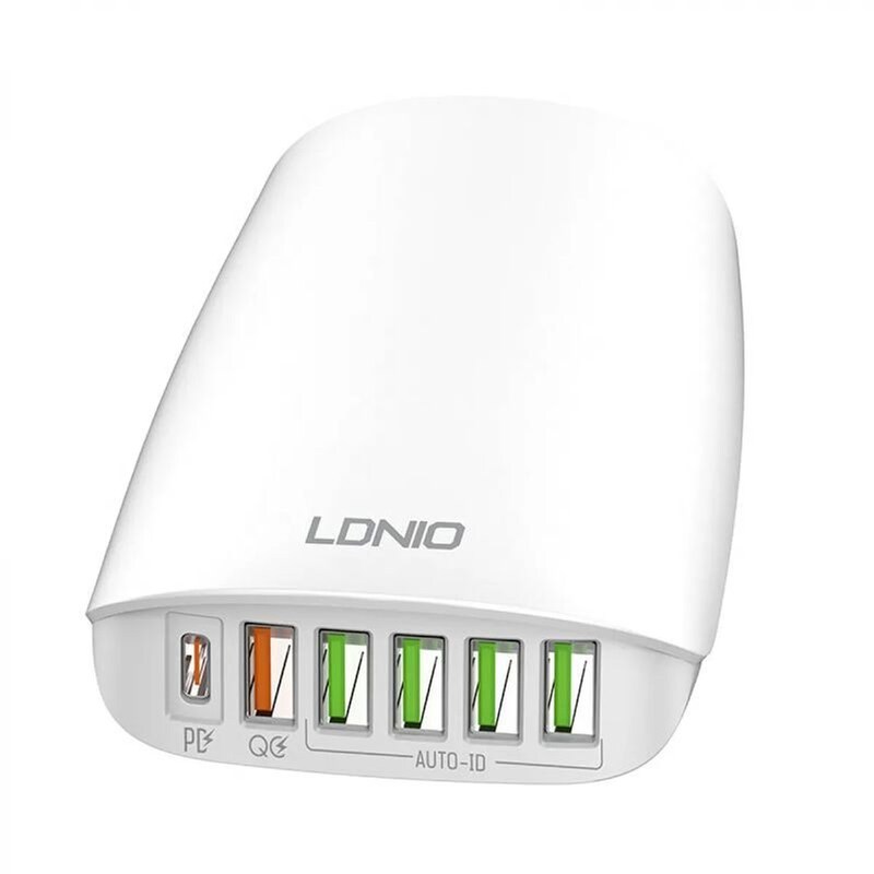 Φορτιστής Ldnio A6573C 5x USB-A/ 1x USB-C 65W – Λευκό
