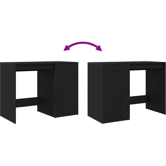 Γραφείο VidaXL από Επεξεργασμένο Ξύλο 100x49x74 cm - Μαύρη Οξιά image 8