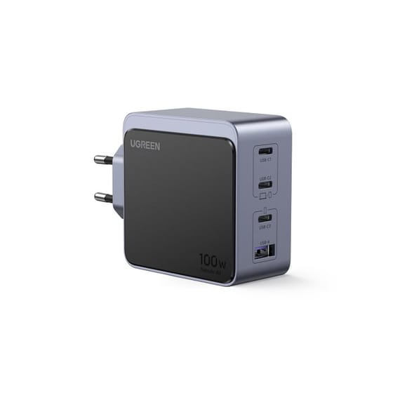 Φορτιστής Πρίζας Ugreen 100W 1x USB3, 3x USB-C+CBL PDx3+QC4.0 - Γκρι image 0