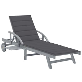 Ξαπλώστρα VidaXL από Μασίφ Ξύλο Ακακίας 200x68x30-86 cm - Γκρι/Ανθρακί