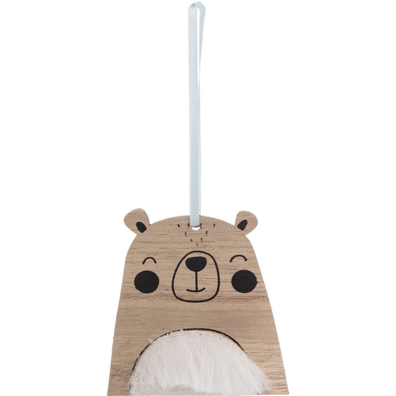 Χριστουγεννιάτικο Στολίδι Spitishop A-s Bear Fur 184261 Ξύλινο 1 Τμχ - Αρκούδα image 0