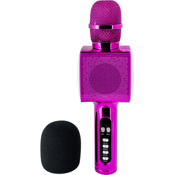 Μικρόφωνο Karaoke Bigben PARTYBTMIC2BK με εφέ φωτισμού 15W - Pink image 0