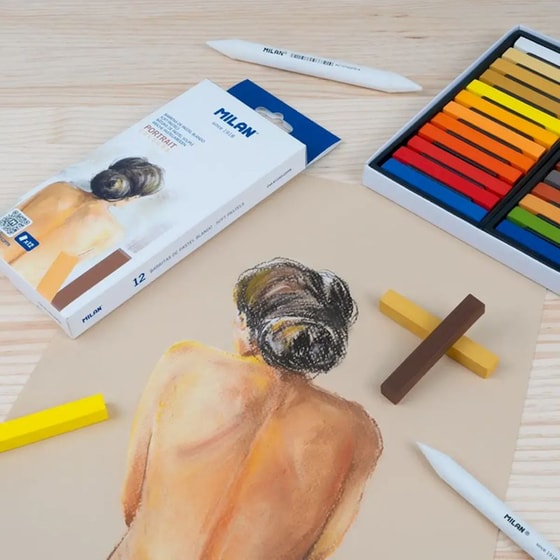 Κηρομπογιές Milan Soft Pastel (12 Τεμάχια) image 4