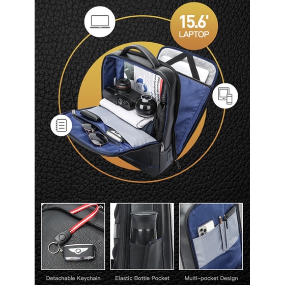 Τσάντα Laptop Bopai 61-122091 15.6" Αδιάβροχη - Μαύρο image 3