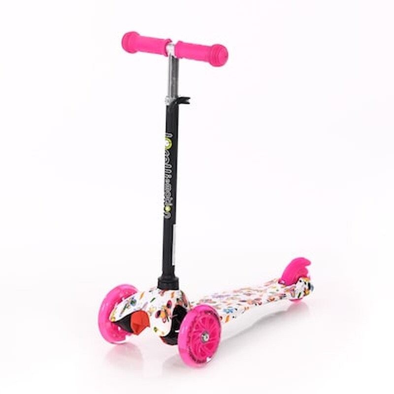 Πατίνι Scooter Mini Με Φωτιζόμενες Ρόδες Pink Butterfly Lorelli 10390010011